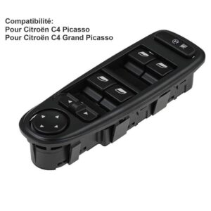 Commande Leve Vitre C4 Picasso Conducteur Avant Gauche 6554.YH Interrupteur Bouton Lève Vitre Pour Citroen C4 Grand Picasso
