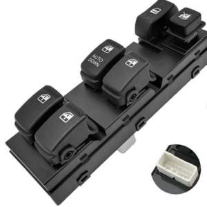 Power Window ABS Interrupteur de fenêtre électrique côté conducteur avant gauche Compatible avec Hyundai Tucson 2004-2010 Interrupteur principal de fenêtre